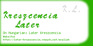 kreszcencia later business card